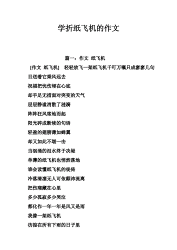 纸飞机的文-纸飞机的文案幼儿园