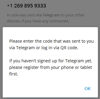 telegeram验证码发到他人客户端上,导致不能接收方法的简单介绍