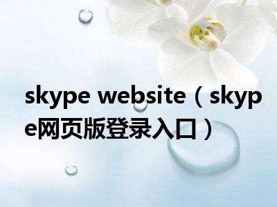 skype网址登入，skype网站怎么上不去