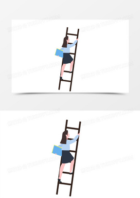 两个人爬梯子的卡通图，有关两个人爬楼梯的数学题