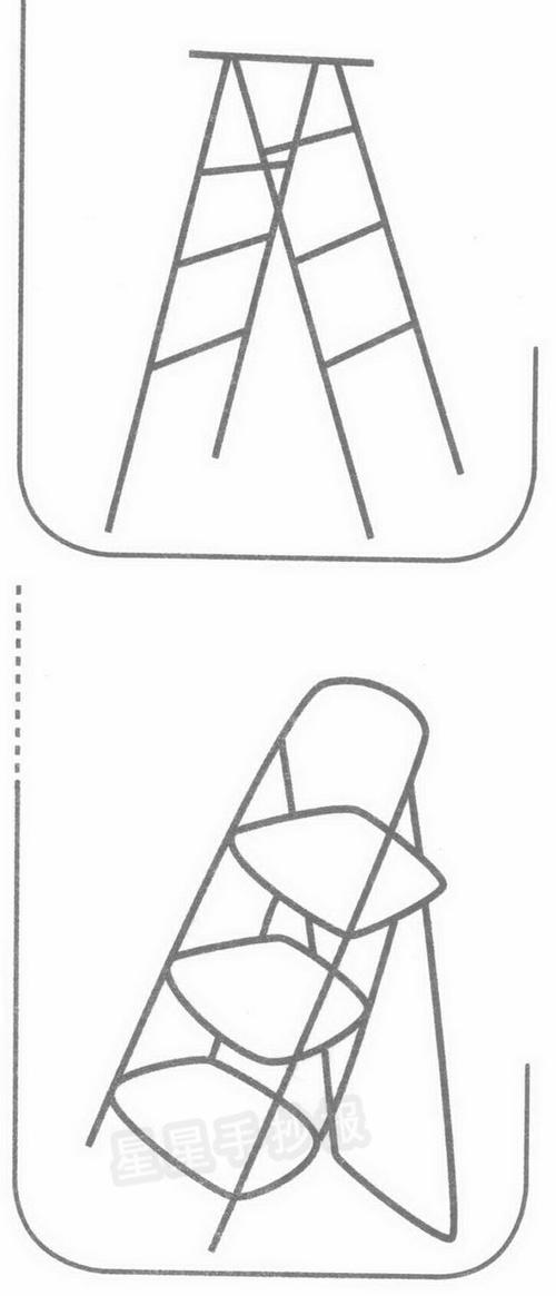 梯子图片卡通简笔画，梯子图片卡通简笔画彩色