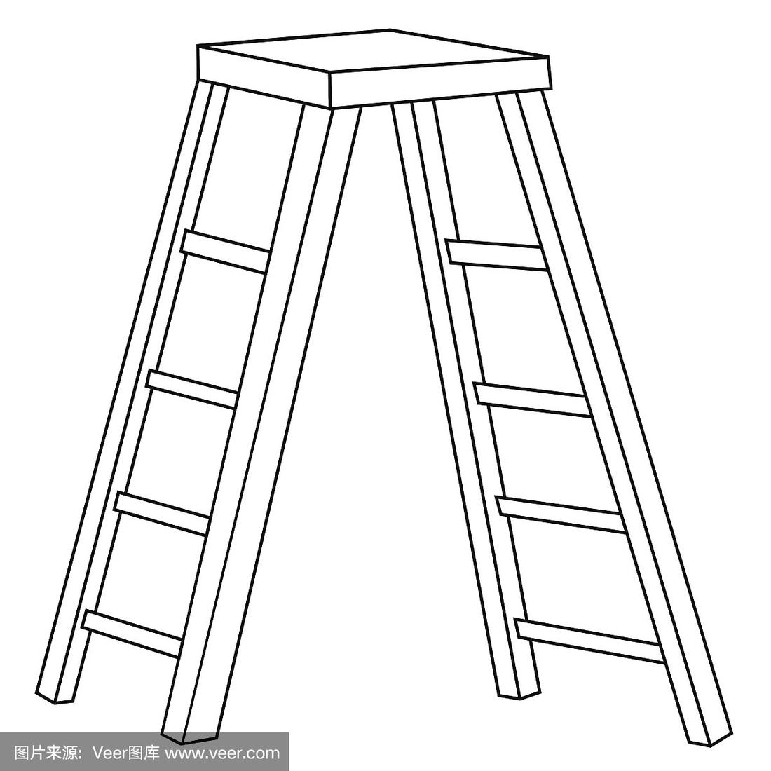 梯子怎么画简笔画，梯子怎么画简笔画立体