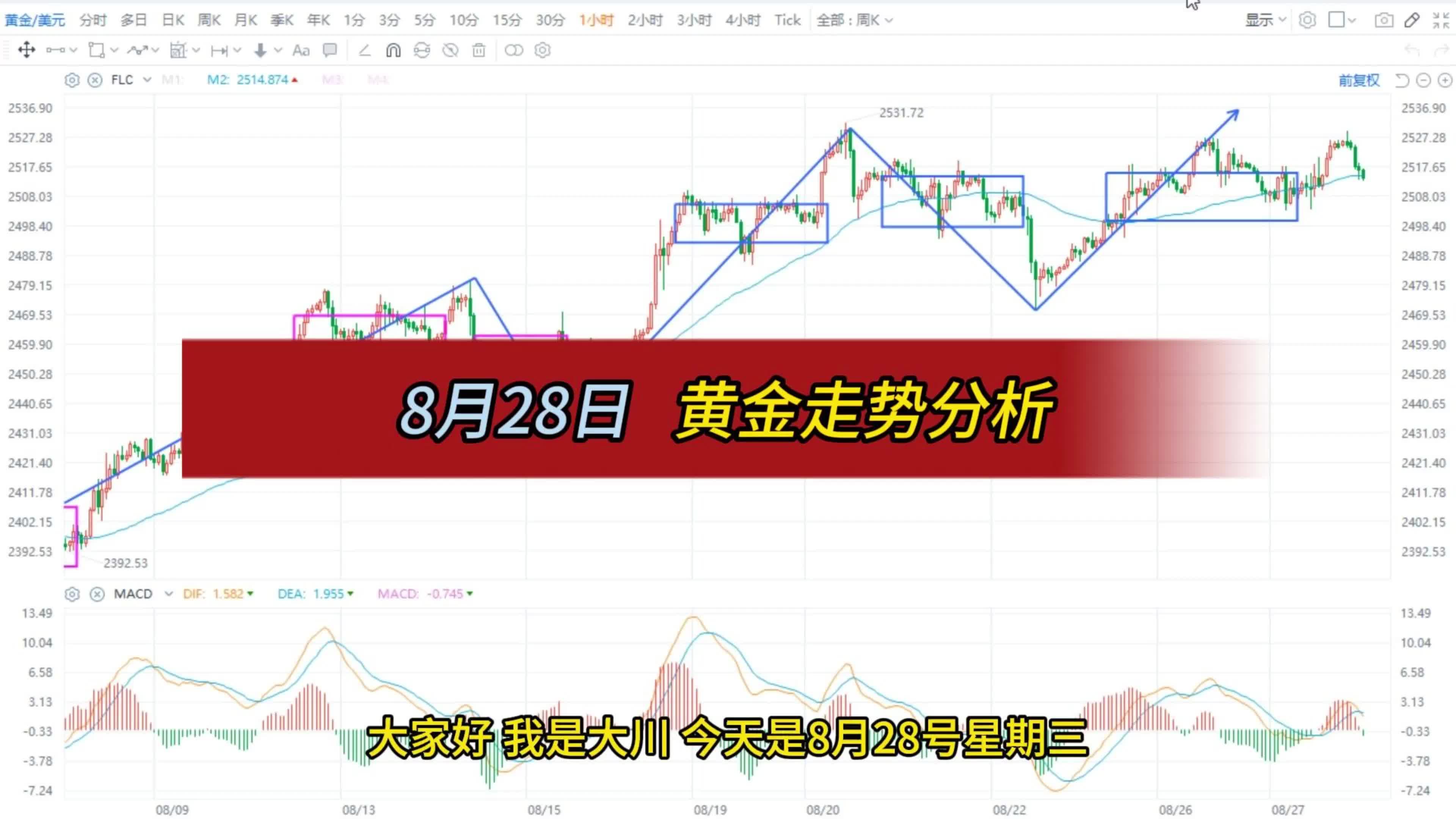 黄金价格走势k线图，黄金价格走势k线图分析